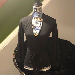 J. Crew black wrap shirt, XXS , NWT.